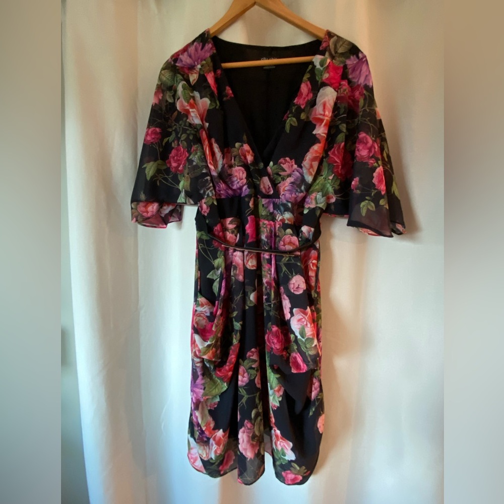 Gorgeous floral chiffon overlay dress.